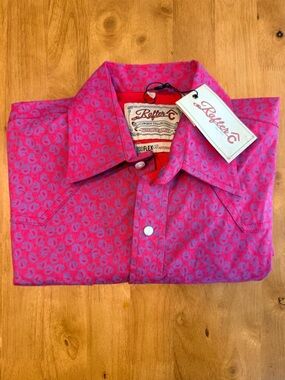 Rafter C Men’s Pink Paisley-Print Button Down Shirt